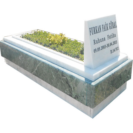M1 Yeşil Beyaz Mermer Mezar Modeli - Erzurum Mezar Yapımı