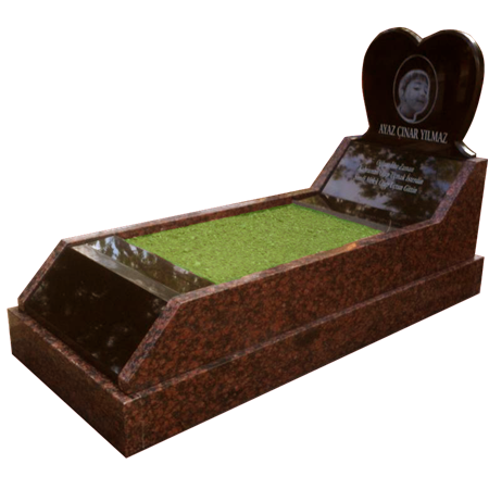 G38 Kırmızı-Siyah Eğimli Mezar Modeli - Iğdır Mezar Yapımı