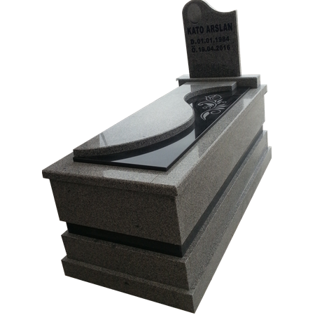 G40 Granit Dalgalı Kapaklı Mezar Modeli - Şırnak Mezar Yapımı