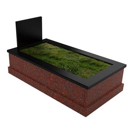 İ-30 Santiago Red Granit & Siyah Granit Mezar Modeli - Çanakkale Mezar Taşı Fiyatı
