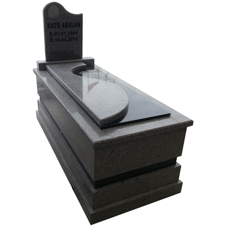 G40 Granit Dalgalı Kapaklı Mezar Modeli - Diyarbakır Mezar Yapımı