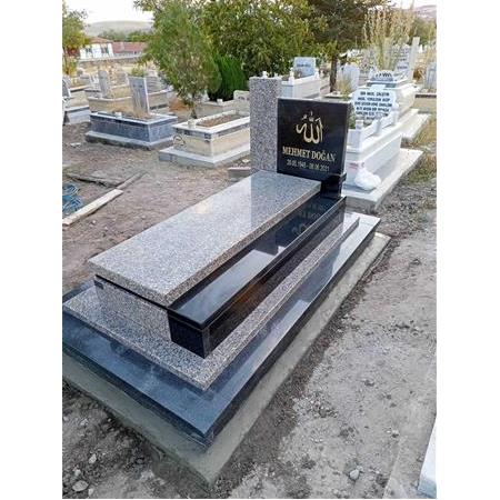 A-19 Absolute Black ve Rosa Granit Mezar - Balıkesir Mezar Taşı Fiyatı