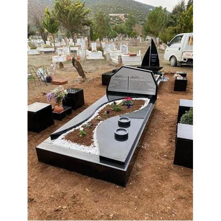 A-6 Absolute Black Granit Mezar Modeli - Çanakkale Mezar Taşı Fiyatı