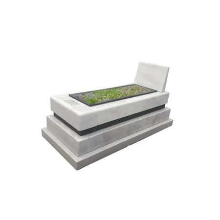 M18 Beyaz Mermer Blok Mezar Modeli  - Sivas Mezar Taşı Fiyatı