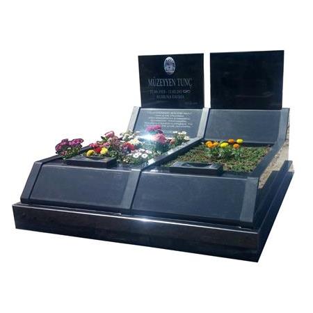 G89 Absolute Black Çift Kişilik Eğimli Mezar Modeli - Çanakkale Mezar Yapım