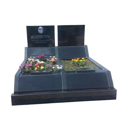 G89 Absolute Black Çift Kişilik Eğimli Mezar Modeli - Çanakkale Mezar Yapım