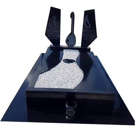G100 Absolute Black Bağlama Mezar Modeli - Balıkesir Mezar Yapım