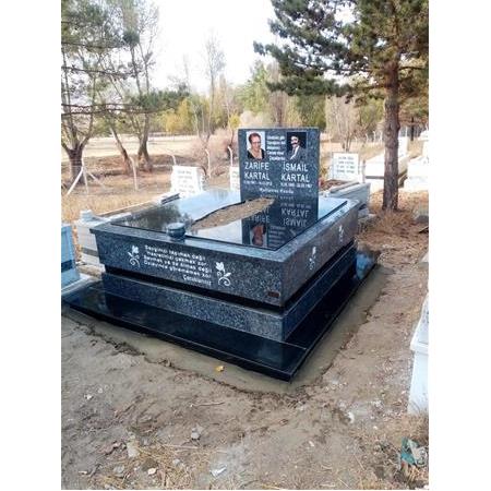Yozgat'a Montajı Yapılan 5cm Kalınlıkta Blue Pearl Çift Kişilik Mezarımız