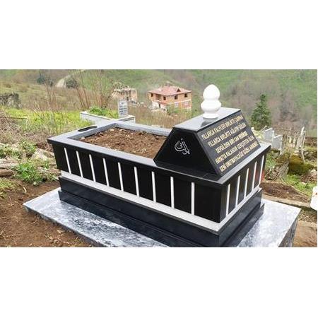 Ordu Fatsa'ya Montajı Yapılan 5lik Absolut Black Üzerine Mermer Çubuklu Mezar Modelimiz