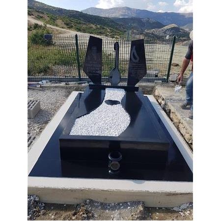 Tunceli'ye Montajı Yapılan 5-8cm Kalınlıkla Absolut Black Özel Tasarım Mezar