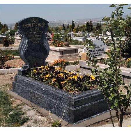 G111 Blue Pearl Granit Mezar Modeli - Balıkesir Mezar Yapımı