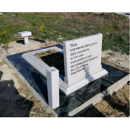 G125 Yaprak Rölyefli Mezar Modeli - Çanakkale Mezar Taşı Fiyatları