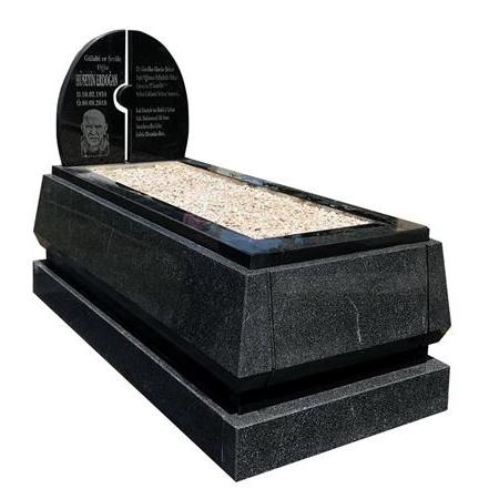 G131 Nero Gaska Granit Konik Mezar Modeli - Erzurum Mezar Taşı Fiyatları