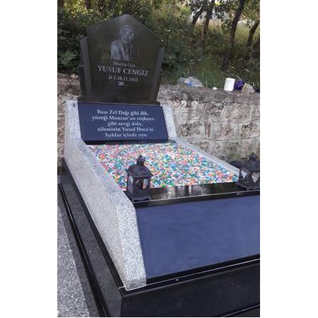 G133 Absolut Black Özel Eğimli Model Granit Mezar - Çanakkale  Mezar Taşı Fiyatları