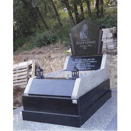 G133 Absolut Black Özel Eğimli Model Granit Mezar - Çanakkale  Mezar Taşı Fiyatları