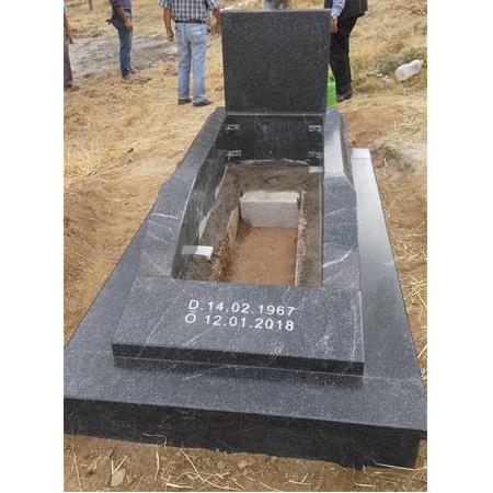 G138 Nero Gaska Kavisli Blok Granit Mezar - Tunceli Mezar Taşı Fiyatları