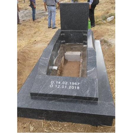 G138 Nero Gaska Kavisli Blok Granit Mezar - Çanakkale Mezar Taşı Fiyatları