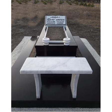 G143 Siyah Beyaz Mezar Modeli - Erzurum  Mezar Taşı Fiyatları