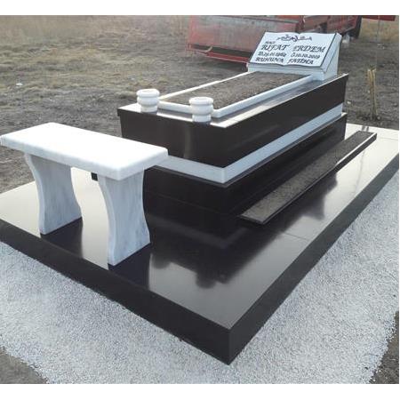 G143 Siyah Beyaz Mezar Modeli - Tunceli Mezar Taşı Fiyatları