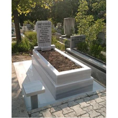 M22 Marmara Yarım Blok Mermer Mezar Modeli - Çanakkale Mezar Taşı Fiyatı